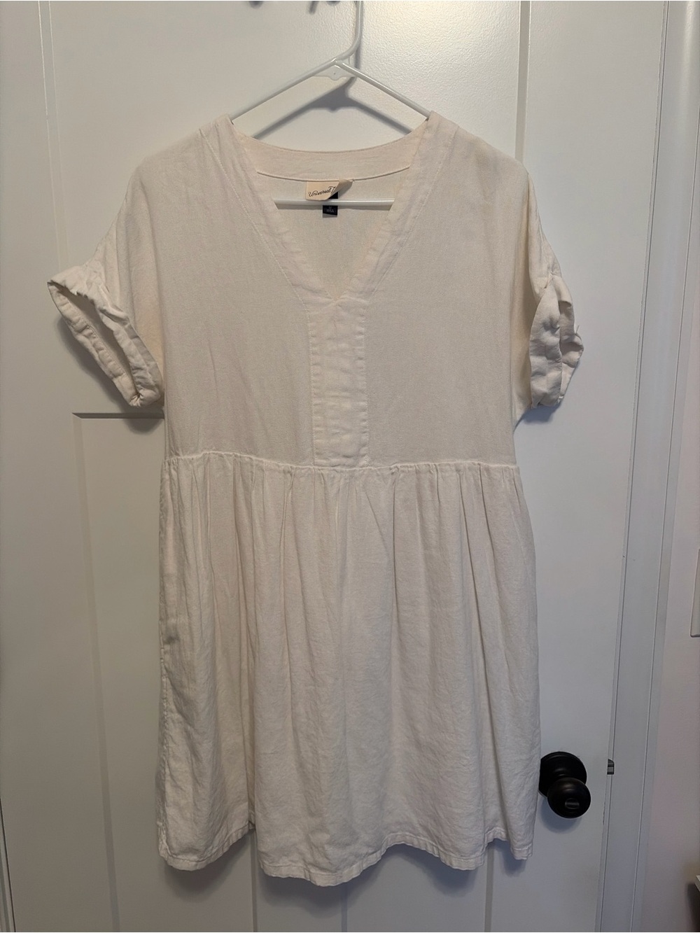 Lightweight Cream Women’s V-Neck Dress